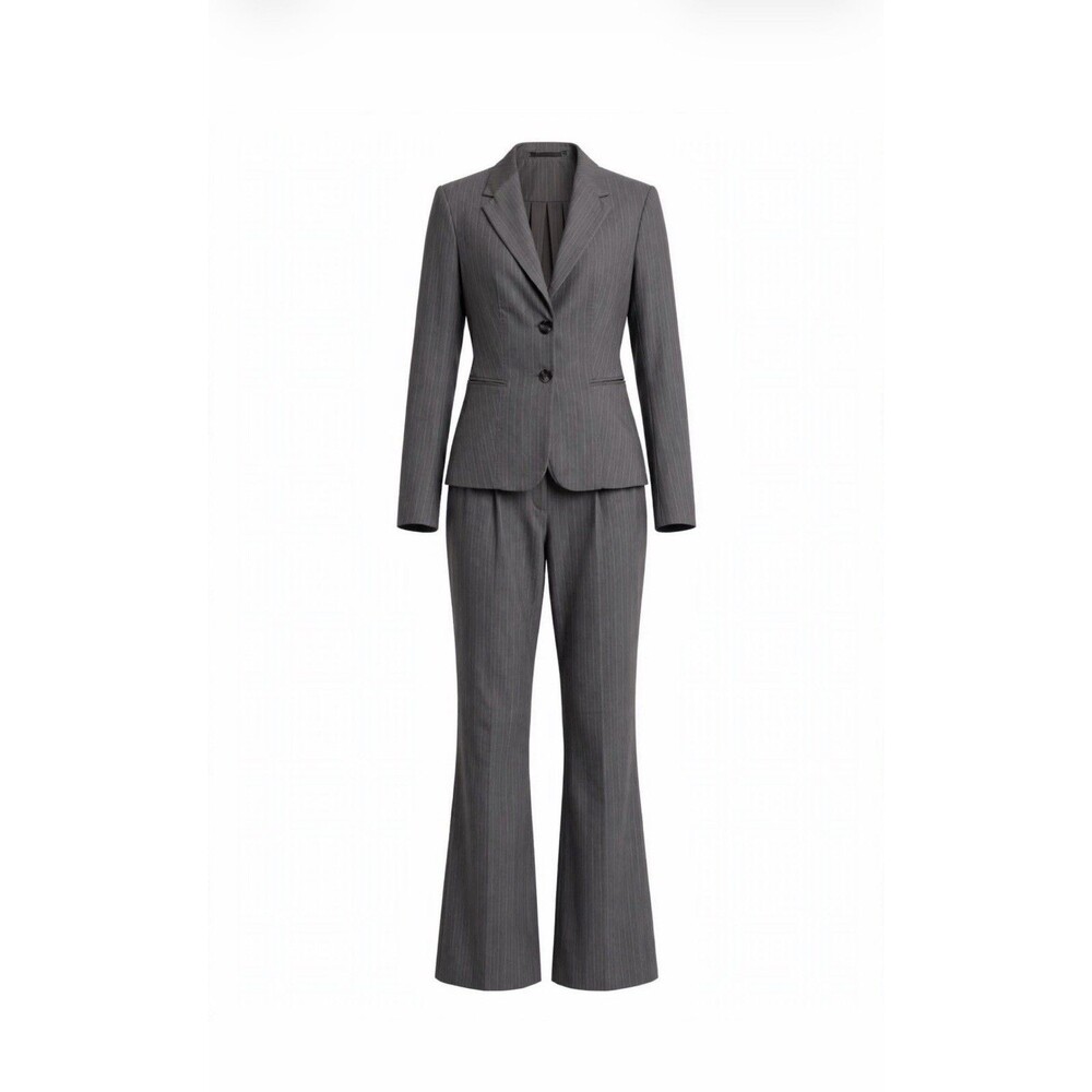 The Limited 6 Gray Pinstripe The Perfect Travel Suit Blazer Pants Suit Set Work